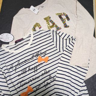 ギャップ(GAP)の新品タグ付き　160長T2枚セット(Tシャツ/カットソー)