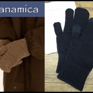 ナナミカ(nanamica)の新品 ナナミカ SUKF260 光電子 カシミヤ混 ニットグローブ ネイビー ②(手袋)