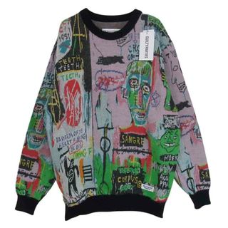 ワコマリア(WACKO MARIA)のWACKO MARIA ワコマリア BASQUIAT-WM-KN03 JEAN-MICHEL BASQUIAT CREW NECK SWEATER TYPE-3 バスキア クルーネック セーター マルチカラー系 M【極上美品】【中古】(ニット/セーター)