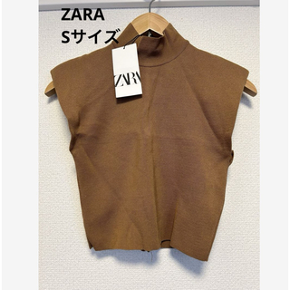 ザラ(ZARA)の【新品未使用タグ付き】ZARA　トップス　ノースリーブ　Sサイズ　キチンと感(カットソー(半袖/袖なし))