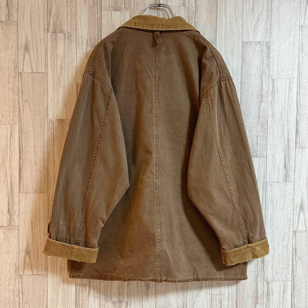 カバーオール　バングラデシュ製　襟コーデュロイ　ヴィンテージ　ベージュ メンズのジャケット/アウター(カバーオール)の商品写真