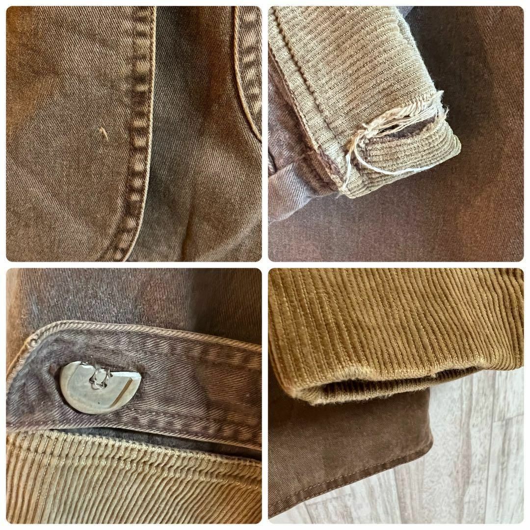 カバーオール　バングラデシュ製　襟コーデュロイ　ヴィンテージ　ベージュ メンズのジャケット/アウター(カバーオール)の商品写真