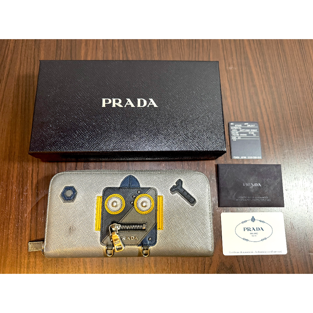 ファッション小物【超希少】PRADA 長財布 2ML317 ロボット シルバー