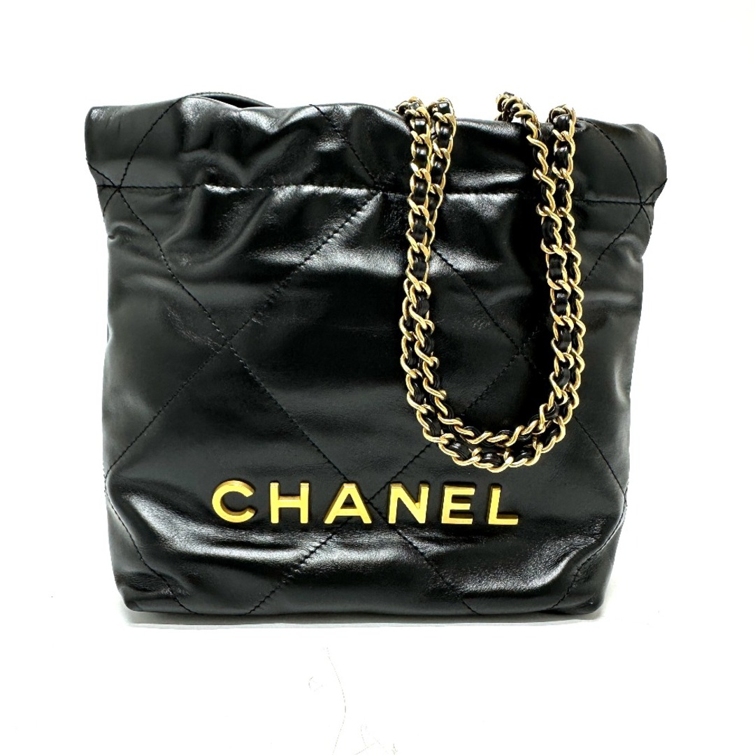 約28cmショルダー最長シャネル CHANEL CHANEL22 ミニ AS3980 ココマーク 2WAY カバン ショルダーバッグ カーフスキン ブラック 未使用