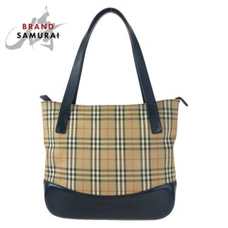 バーバリー(BURBERRY)のBURBERRY バーバリー ノバチェック ブラウン 茶 キャンバス レザー ハンドバッグ トートバッグ レディース 404195 【中古】(ハンドバッグ)