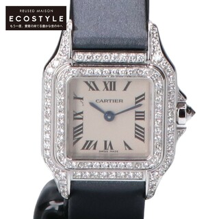 カルティエ(Cartier)のカルティエ 1660 K18WG パンテールSM 2重ダイヤベゼル レザーベルト クオーツ(腕時計)
