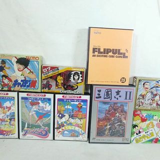 ニンテンドウ(任天堂)の美品　ファミコン　FC　天地を喰らう　ドルアーガの塔　キャプテン翼　マッピーランド　三国志　セット(家庭用ゲームソフト)