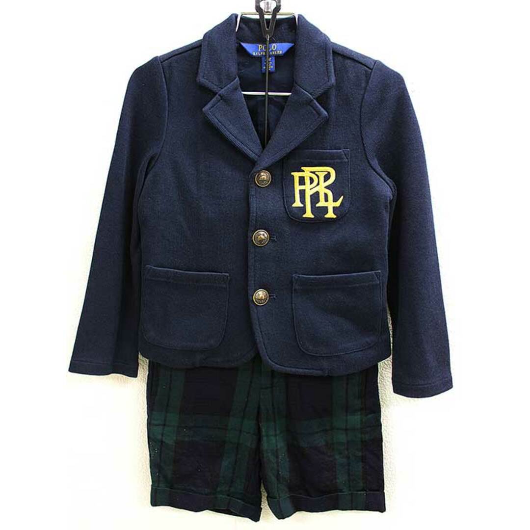 Ralph Lauren(ラルフローレン)の＜ラルフローレン/Ralph Lauren＞110cm スーツ 紺＆紺×緑 フォーマル 入園式 結婚式 発表会 謝恩会 冠婚葬祭【中古】子供服 キッズ kids 男の子 902032 キッズ/ベビー/マタニティのキッズ服女の子用(90cm~)(その他)の商品写真