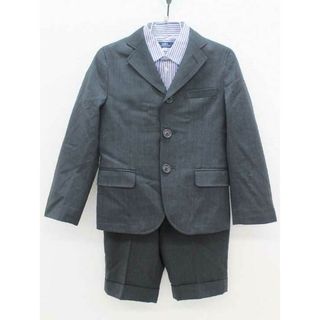 [シップス/SHIPS kids]110cm スーツ3点セット グレー＆紺×白 フォーマル 入園式 卒園式 結婚式 発表会 謝恩会 冠婚葬祭子供服 キッズ kids 男の子 501032キュプラ100％シャツ