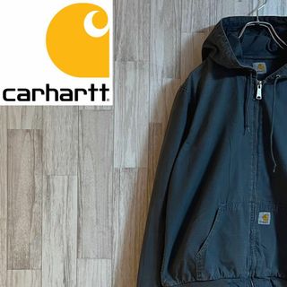 カーハート(carhartt)のカーハートアクティブジャケット　グレー　ロゴ　チェック　ヴィンテージ　M(ブルゾン)