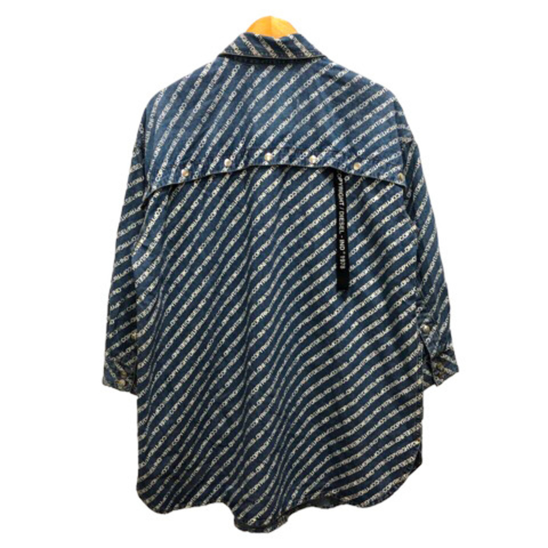 DIESEL(ディーゼル)のディーゼル デニムジャケット コットン プリント 総柄 長袖 XXS 青 メンズのトップス(シャツ)の商品写真