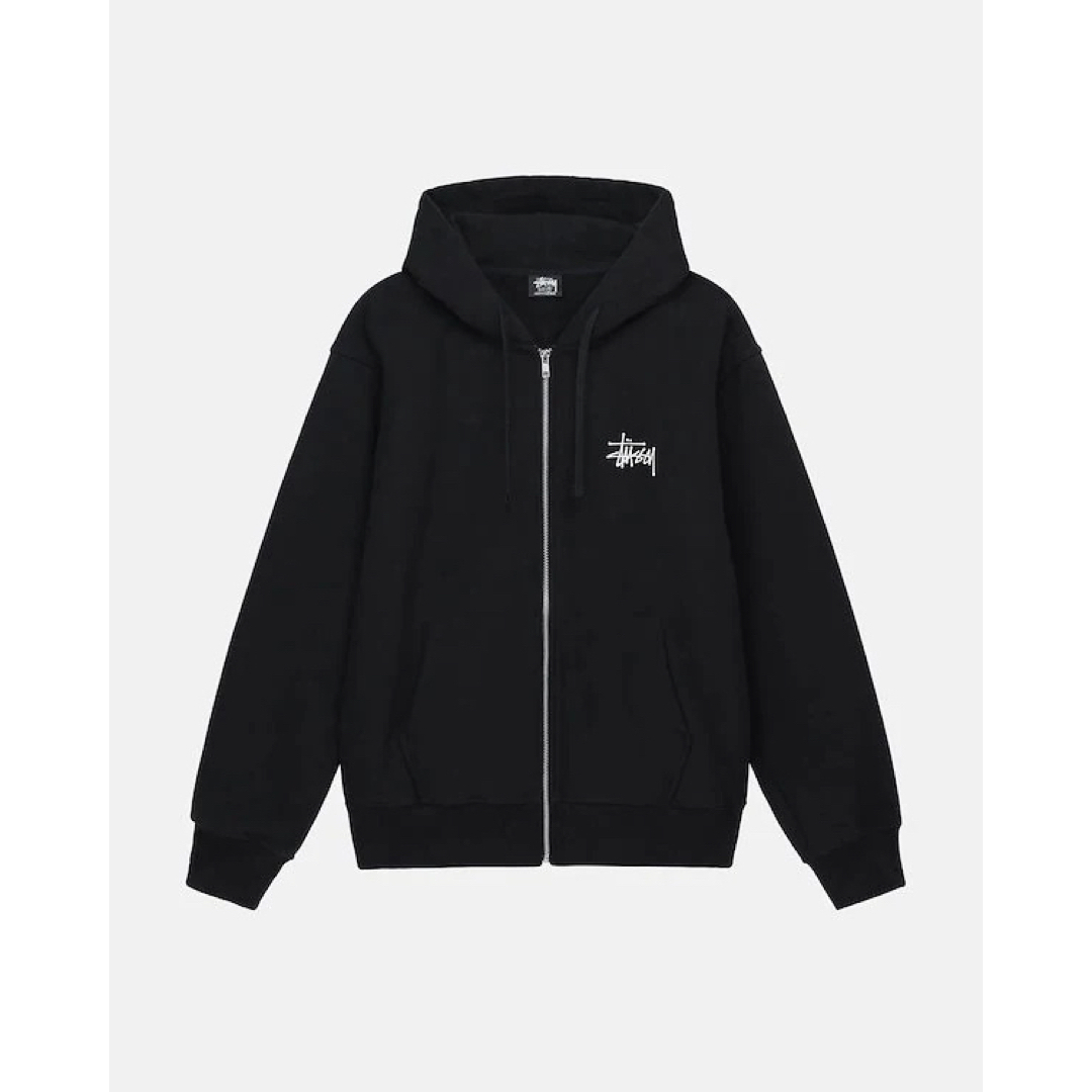 STUSSY - 【正規品】 STUSSY ビッグロゴ ジップ パーカー ブラック Lの