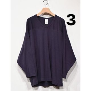 COMOLI - 23ss COMOLI フットボールTシャツ FADE BLACKの通販 by あ