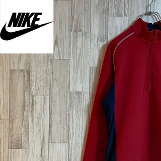 ナイキ(NIKE)のナイキハーフジップジャケット　スポーツウェア　ロゴ　赤　ヴィンテージ(その他)