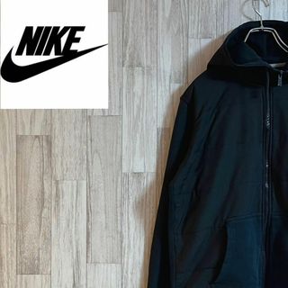 ナイキ(NIKE)のナイキジップアップパーカー　スウェット　ウインタライズ　黒　ヴィンテージ　ロゴ(パーカー)