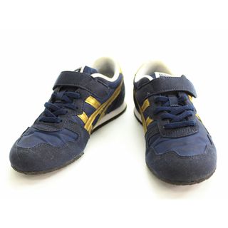 ▲オニツカタイガー/Onitsuka Tiger▲21cm スニーカー/シューズ/靴 濃紺×ゴールド【中古】子供 キッズ kids 男の子 女の子 春夏秋冬 700132(スニーカー)