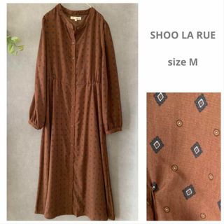 シューラルー(SHOO・LA・RUE)の訳あり SHOO LA RUE 柄ロングワンピース 茶 ワールド(ロングワンピース/マキシワンピース)