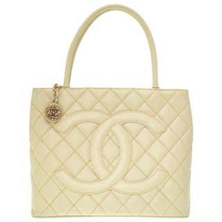 シャネル(CHANEL)の美品 シャネル 復刻トート キャビアスキン アイボリーグレー ゴールド金具 トートバッグ 0088【中古】CHANEL(トートバッグ)