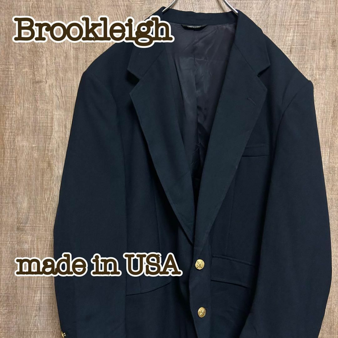 USA製　紺ブレ　ブレザー　金ボタン　ネイビーテーラードジャケット