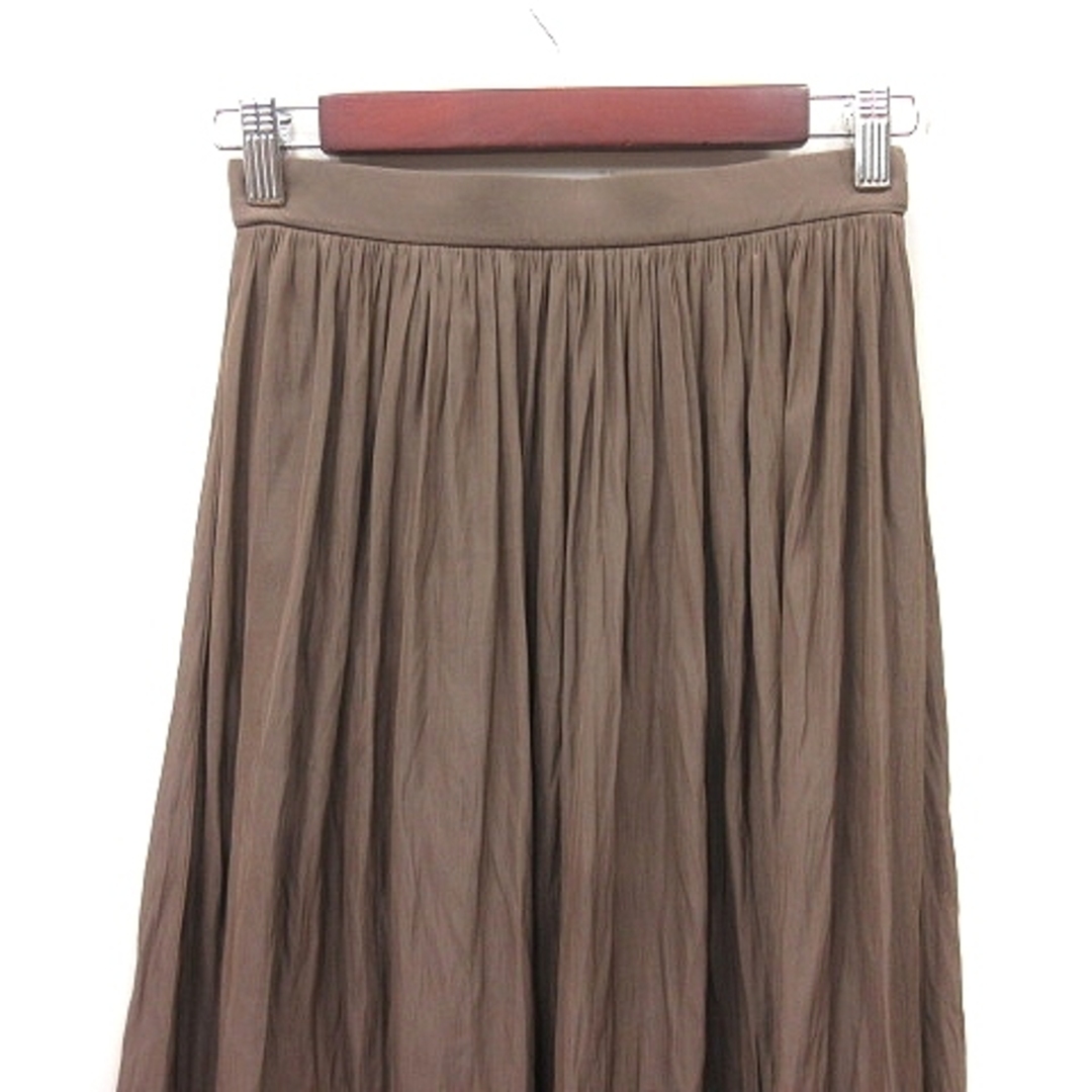 NATURAL BEAUTY BASIC(ナチュラルビューティーベーシック)のナチュラルビューティーベーシック フレアスカート ギャザー ロング S ブラウン レディースのスカート(ロングスカート)の商品写真