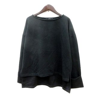 ダブルクローゼット(w closet)のダブルクローゼット カットソー クルーネック 長袖 F 黒 ブラック ■MO(カットソー(長袖/七分))