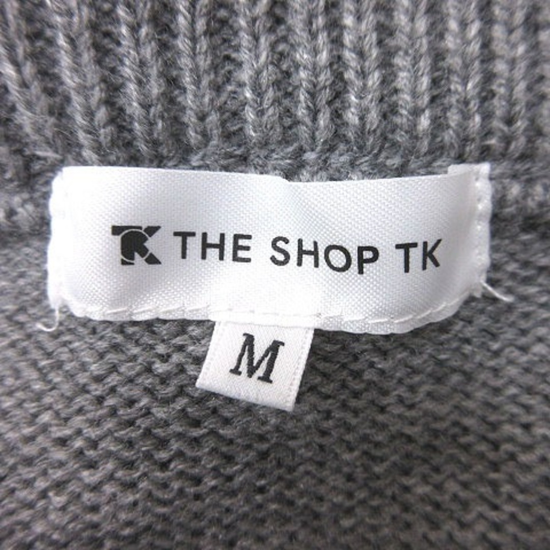 THE SHOP TK(ザショップティーケー)のザショップティーケー ニット セーター ストライプ 長袖 M 紺 ■MO メンズのトップス(ニット/セーター)の商品写真