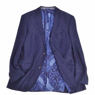 エトロ(ETRO)の極美品 エトロ ETRO ジャケット テーラードジャケット シングル ペイズリー柄 アウター メンズ 54(L~XL相当) ネイビー(テーラードジャケット)