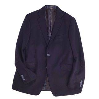 エトロ(ETRO)の美品 エトロ ETRO ジャケット テーラードジャケット シングル エルボーパッチ 裏ペイズリー柄 アウター メンズ 54(L~XL相当) ダークネイビー(テーラードジャケット)