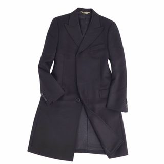 ドルチェアンドガッバーナ(DOLCE&GABBANA)の美品 ドルチェ&ガッバーナ DOLCE&GABBANA コート チェスターコート ウールギャバジン 無地 アウター メンズ 48(M相当) ブラック(その他)