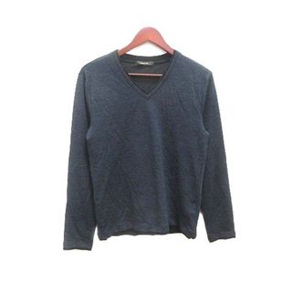 コムサメン(COMME CA MEN)のCOMME CA MEN Tシャツ カットソー Vネック 半袖 ウール M 紺(Tシャツ/カットソー(半袖/袖なし))