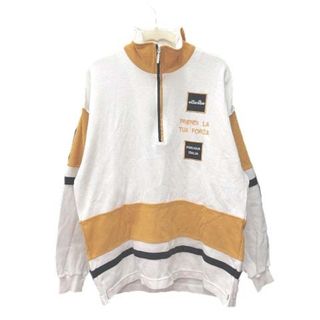 エレッセ(ellesse)のエレッセ スポーツウェア Tシャツ カットソー 長袖 ハーフジップ ロゴ M 白(その他)