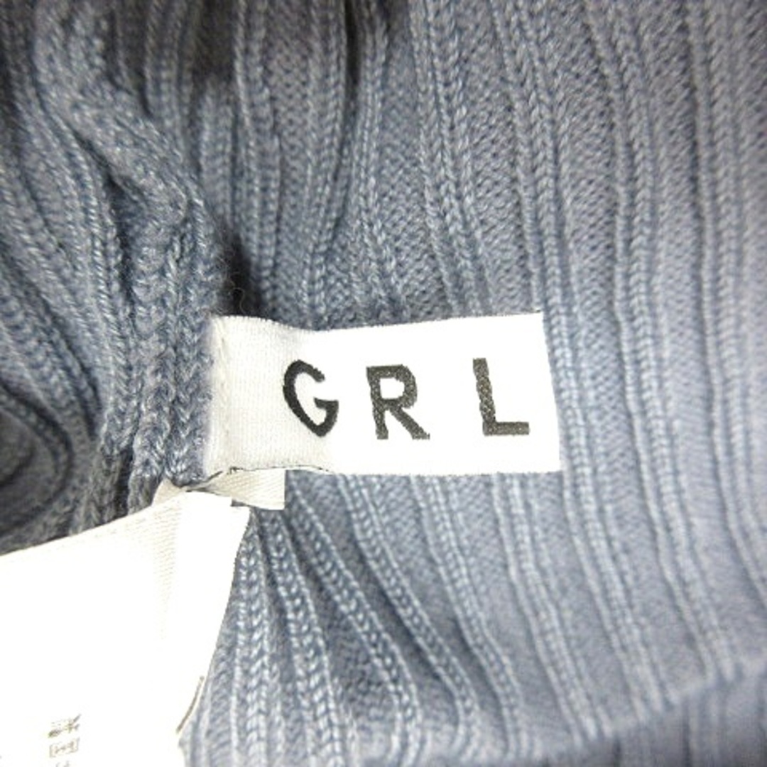 GRL(グレイル)のグレイル GRL ニット カットソー Vネック 長袖 リブ M 青 ■MO レディースのトップス(ニット/セーター)の商品写真