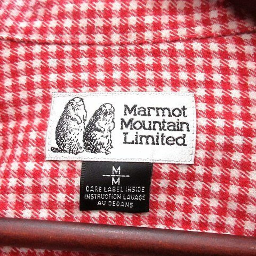 MARMOT(マーモット)のマーモット ステンカラーシャツ ブラウス 切替 ギンガムチェック 長袖 M 赤 レディースのトップス(シャツ/ブラウス(長袖/七分))の商品写真