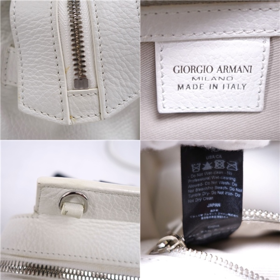 Giorgio Armani(ジョルジオアルマーニ)の美品 ジョルジオアルマーニ GIORGIO ARMANI バッグ 2way ハンドバッグ ショルダーバッグ カーフレザー カバン レディース ベージュ/ブラック/ホワイト レディースのバッグ(ハンドバッグ)の商品写真