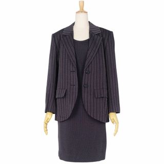 サンローラン(Saint Laurent)のVintage イヴサンローラン Yves Saint Laurent セットアップ 3ピース スカートスーツ ジャケット ブラウス スカート レディース 34(S相当) ネイビー(スーツ)