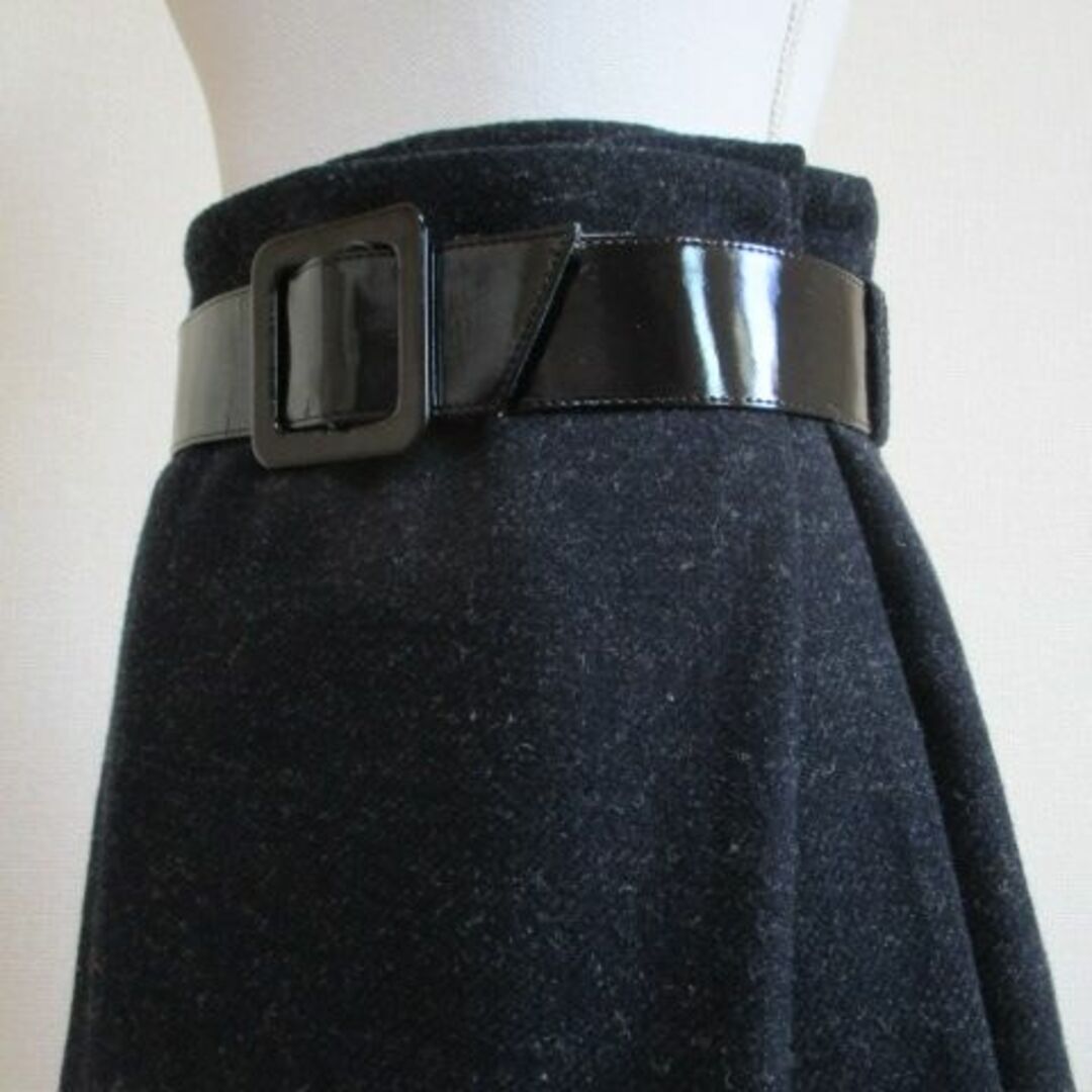 MARGARET JOSEFIN(マーガレットジョセフィン)のマーガレットハウエル MHL. ネイビー 濃紺 巻きスカート Ⅱ 日本製 美品 レディースのスカート(ひざ丈スカート)の商品写真