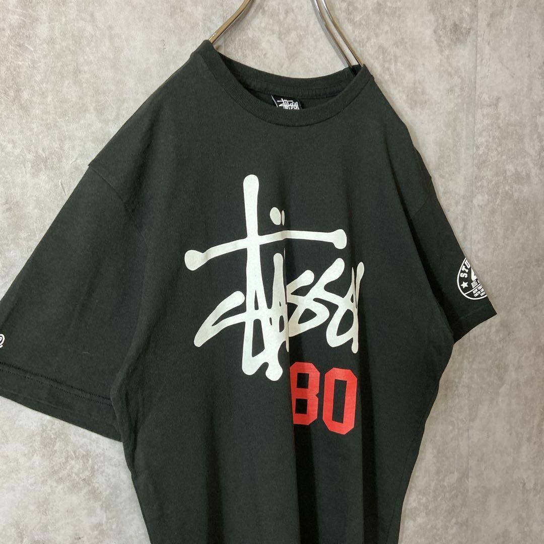 【メキシコ製、クラウンロゴ】stussy両面プリントロゴTシャツ黒sk8M