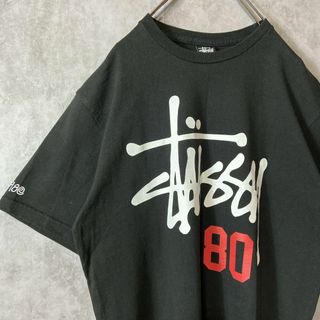 【メキシコ製、クラウンロゴ】stussy両面プリントロゴTシャツ黒sk8M