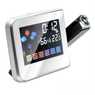 プロジェクター付きデジタル時計　ホワイト(置時計)
