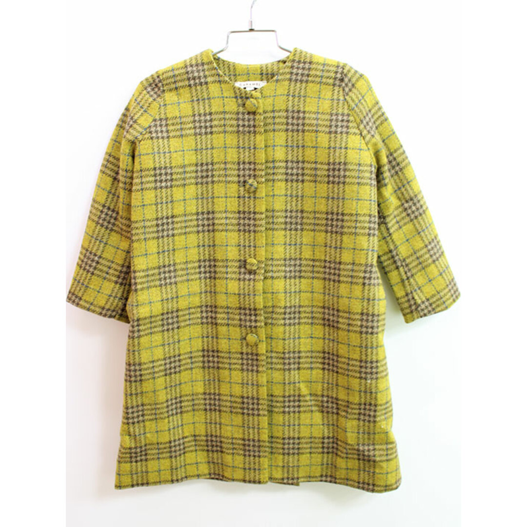 【冬物 新入荷!】♪キャラメル/caramel♪104cm コート 山吹色×茶系子供服 キッズ kids 女の子 秋冬 121132ウール100％裏地