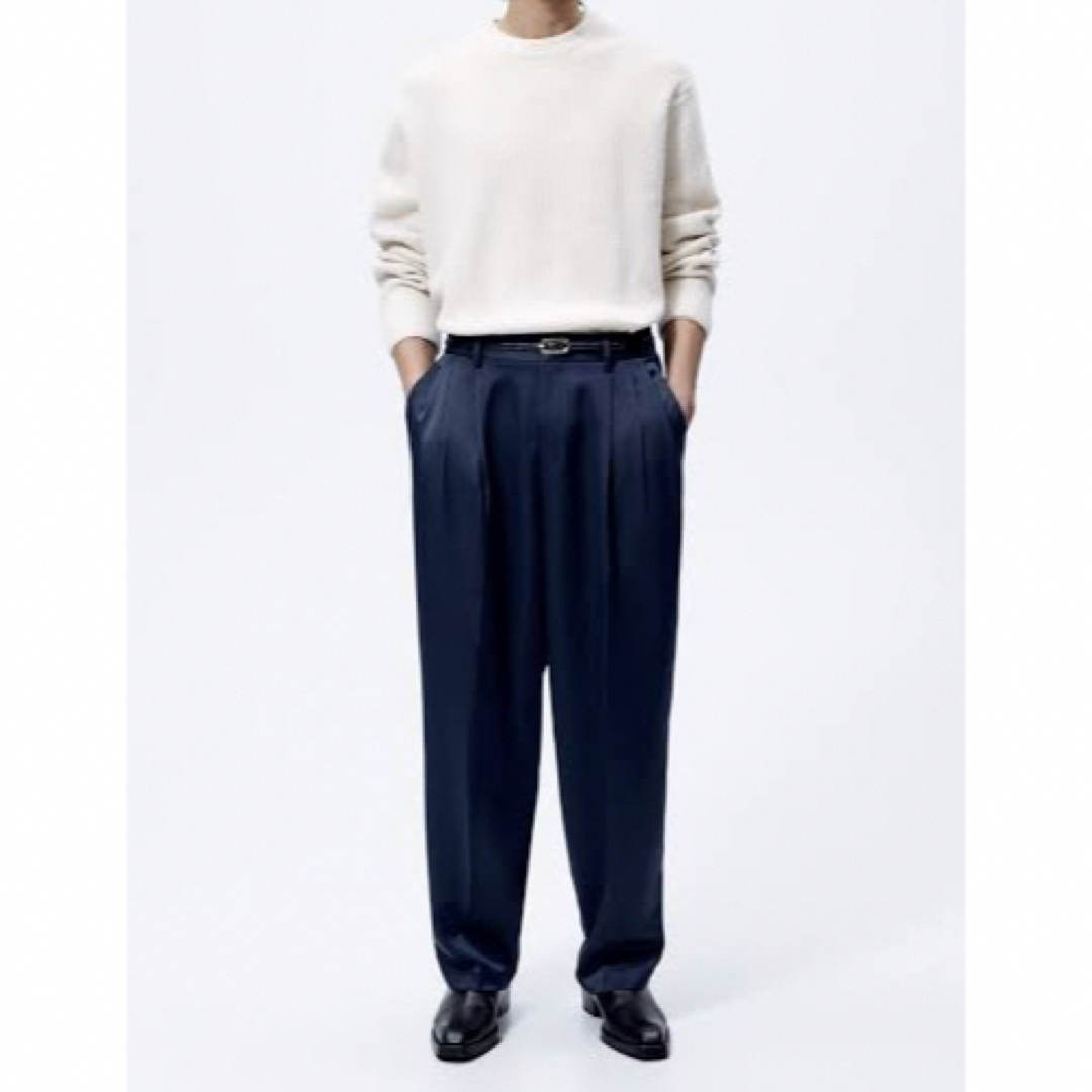 ZARA(ザラ)のZARA ザラ SATIN EFFECT PLEATED WIDE  PANTS メンズのパンツ(スラックス)の商品写真