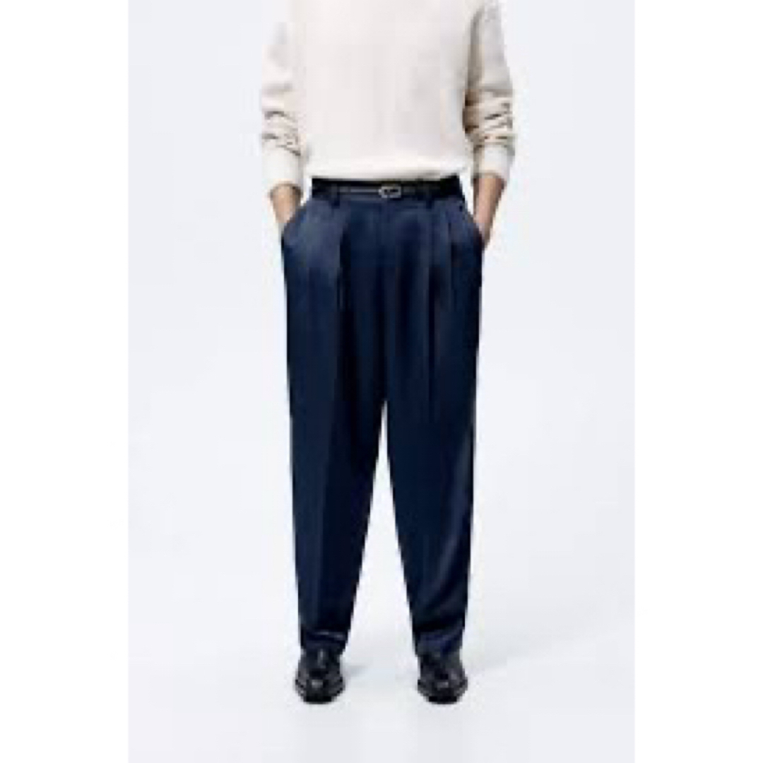 ZARA(ザラ)のZARA ザラ SATIN EFFECT PLEATED WIDE  PANTS メンズのパンツ(スラックス)の商品写真