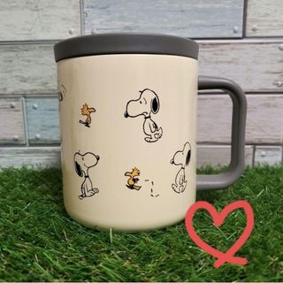 ピーナッツ(PEANUTS)の新品♡スヌーピー 蓋付きステンレスマグ スヌーピー＆ウッドストック アイボリー(グラス/カップ)