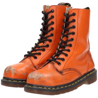 ドクターマーチン(Dr.Martens)の古着 ドクターマーチン Dr.Martens スチールトゥ 10ホールブーツ 英国製 4 レディース22.5cm /saa009545(ブーツ)