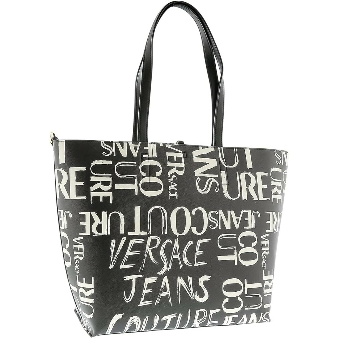 VERSACE JEANS COUTURE トートバッグ ブラック ホワイトバッグ