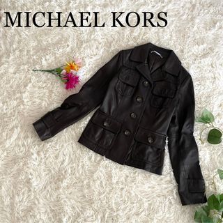 Michael Kors - マイケルコース♪美品本革ライダースジャケット 黒の