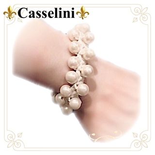 キャセリーニ(Casselini)の新品】2連パール.ゴムブレスレット＊アクセサリー 上品 ドレッシー 姫系(ブレスレット/バングル)