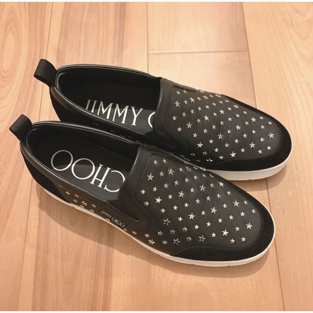 JIMMY CHOO(ジミーチュウ)のジミーチュウ JIMMY CHOO 黒 スタッズ スエード スニーカー 43 メンズの靴/シューズ(スニーカー)の商品写真