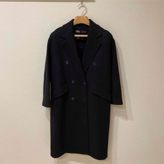 ZARA ブラックロングスプリングコート サイズS 新品タグ付