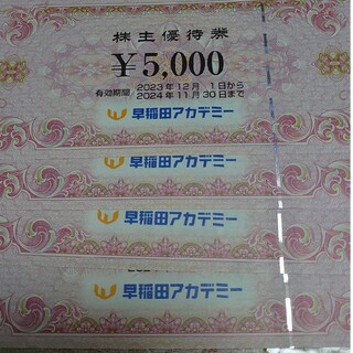 早稲田アカデミー 株主優待券 20000円分(その他)